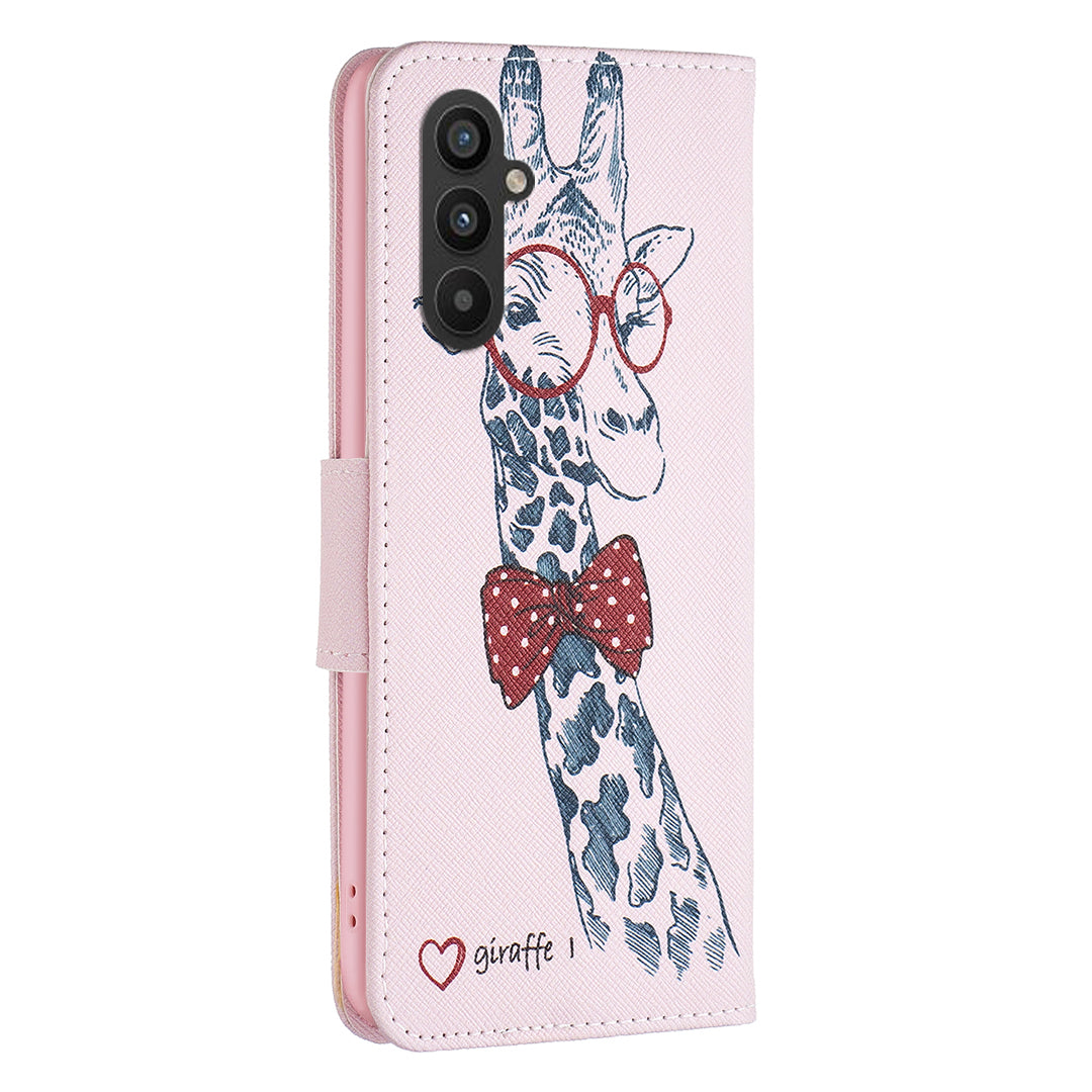 For Samsung Galaxy A24 4G Pattern Printing Anti-drop Phone Case PU Leather Wallet Stand Cover