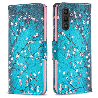 For Samsung Galaxy A24 4G Pattern Printing Anti-drop Phone Case PU Leather Wallet Stand Cover