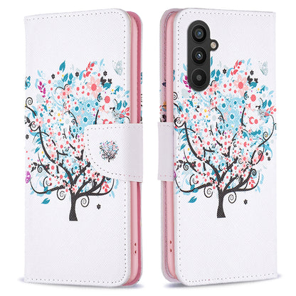 For Samsung Galaxy A24 4G Pattern Printing Anti-drop Phone Case PU Leather Wallet Stand Cover