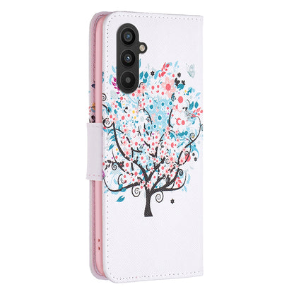 For Samsung Galaxy A24 4G Pattern Printing Anti-drop Phone Case PU Leather Wallet Stand Cover