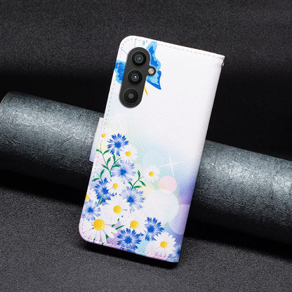 For Samsung Galaxy A24 4G Pattern Printing Anti-drop Phone Case PU Leather Wallet Stand Cover
