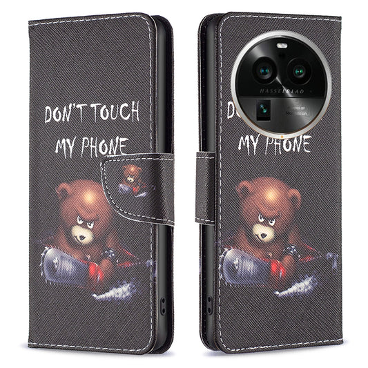 For Oppo Find X6 Pro 5G Pattern Printing PU Leather Wallet Cover Shockproof Stand Phone Case