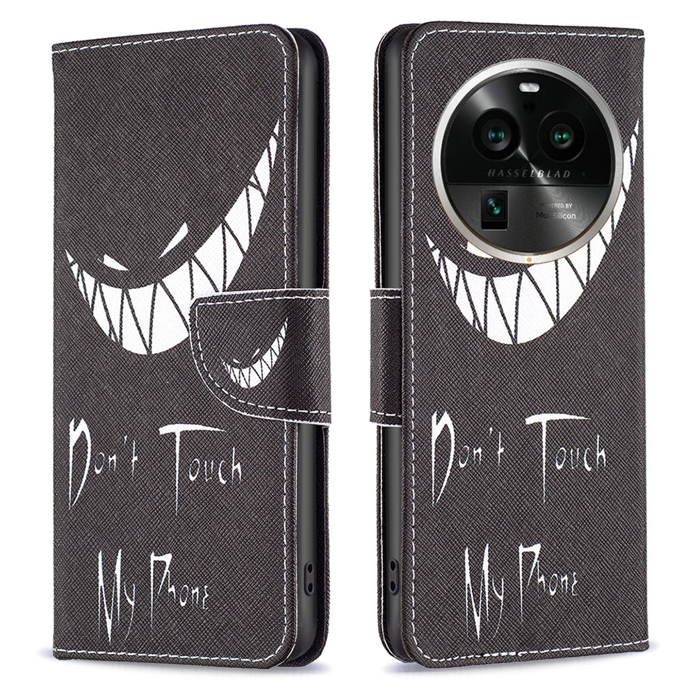 For Oppo Find X6 Pro 5G Pattern Printing PU Leather Wallet Cover Shockproof Stand Phone Case