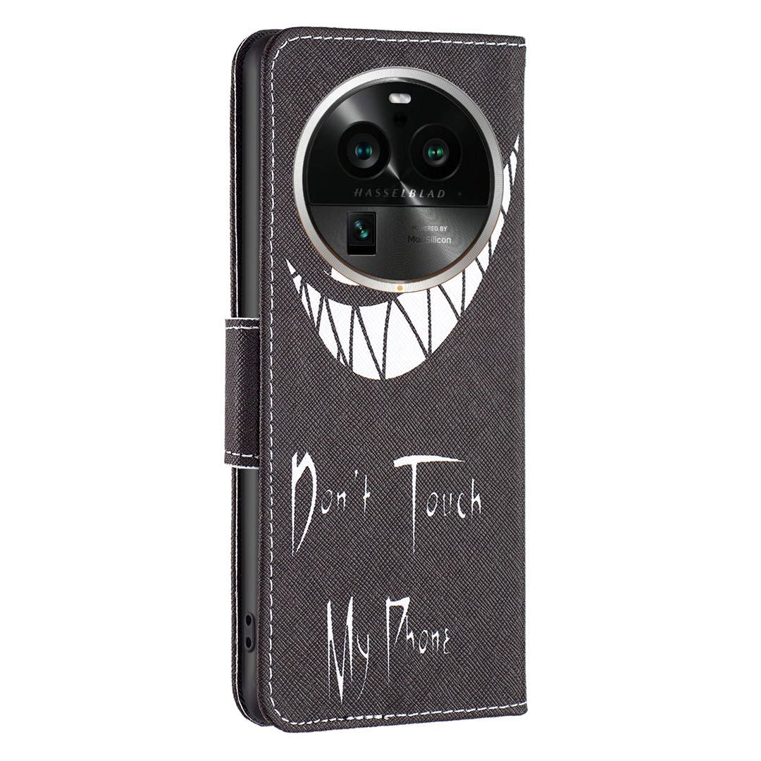 For Oppo Find X6 Pro 5G Pattern Printing PU Leather Wallet Cover Shockproof Stand Phone Case