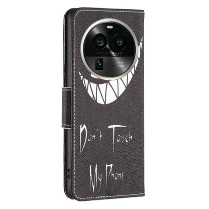For Oppo Find X6 Pro 5G Pattern Printing PU Leather Wallet Cover Shockproof Stand Phone Case