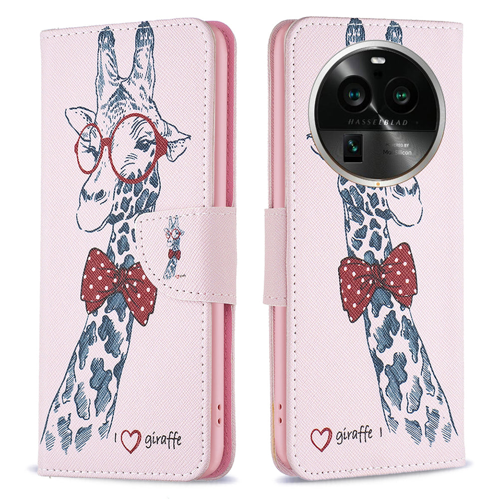 For Oppo Find X6 Pro 5G Pattern Printing PU Leather Wallet Cover Shockproof Stand Phone Case
