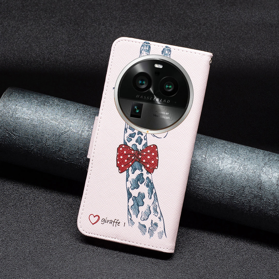 For Oppo Find X6 Pro 5G Pattern Printing PU Leather Wallet Cover Shockproof Stand Phone Case