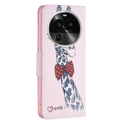 For Oppo Find X6 Pro 5G Pattern Printing PU Leather Wallet Cover Shockproof Stand Phone Case