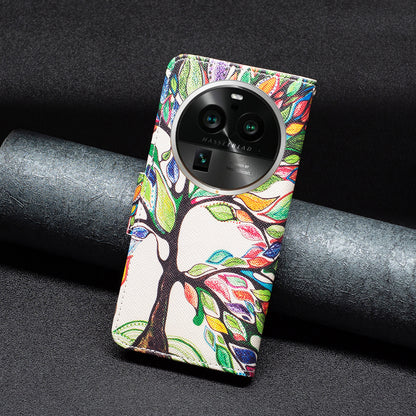 For Oppo Find X6 Pro 5G Pattern Printing PU Leather Wallet Cover Shockproof Stand Phone Case