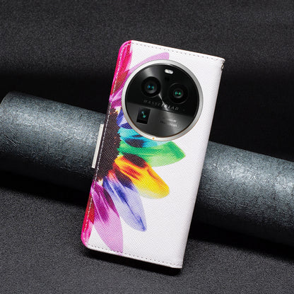 For Oppo Find X6 Pro 5G Pattern Printing PU Leather Wallet Cover Shockproof Stand Phone Case