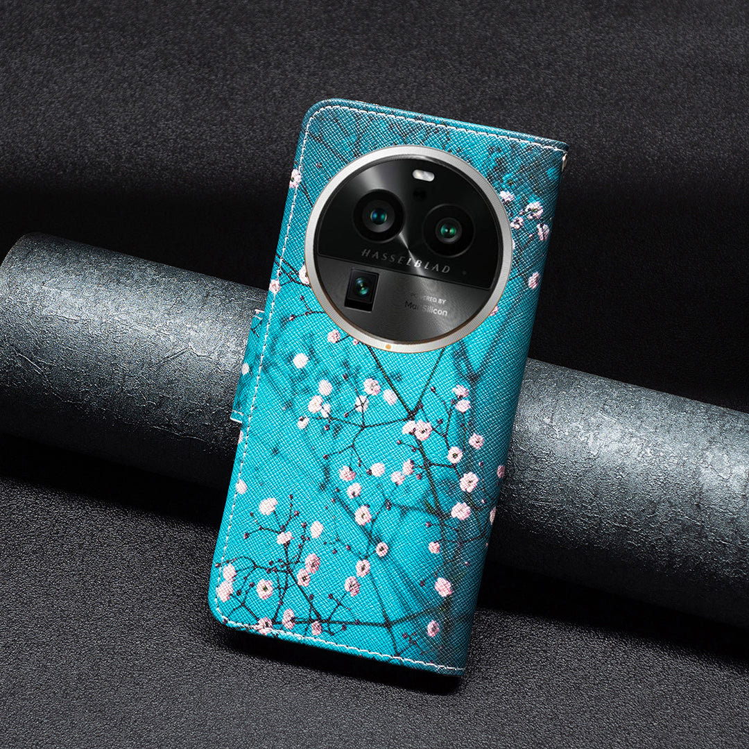 For Oppo Find X6 Pro 5G Pattern Printing PU Leather Wallet Cover Shockproof Stand Phone Case