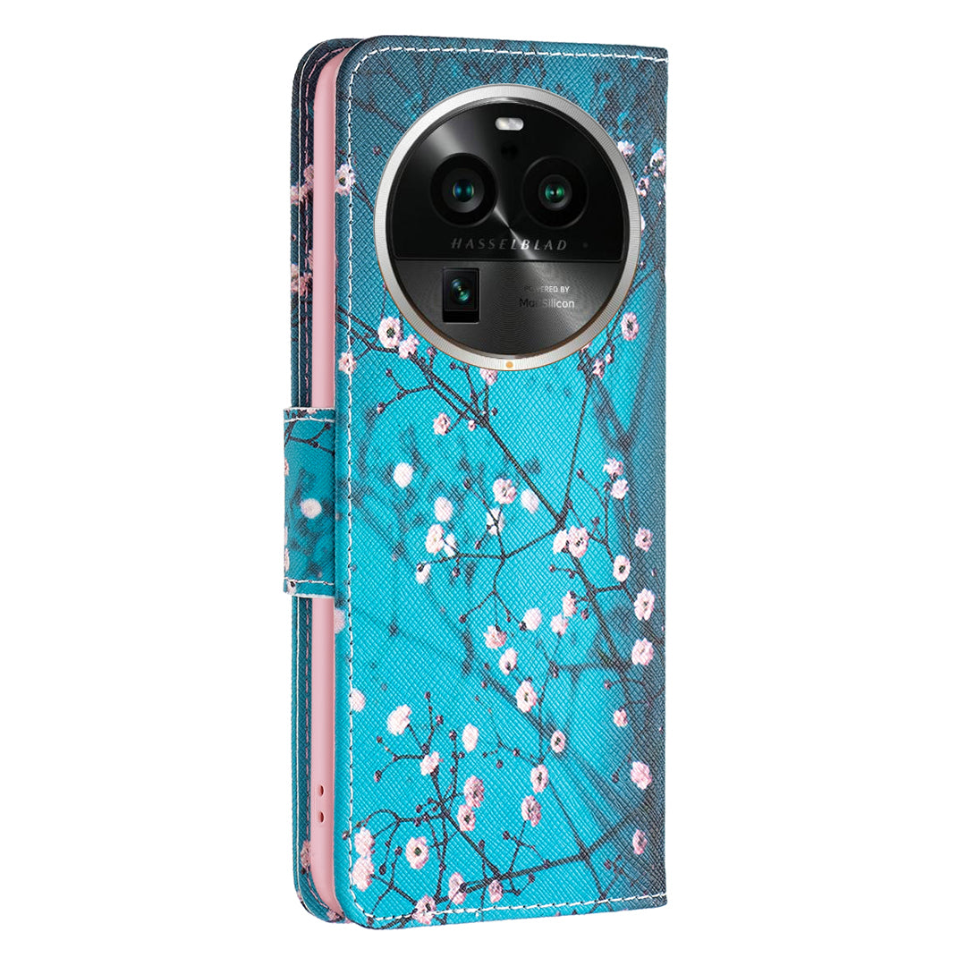 For Oppo Find X6 Pro 5G Pattern Printing PU Leather Wallet Cover Shockproof Stand Phone Case