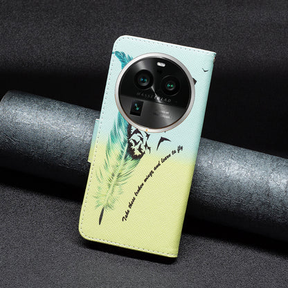 For Oppo Find X6 Pro 5G Pattern Printing PU Leather Wallet Cover Shockproof Stand Phone Case