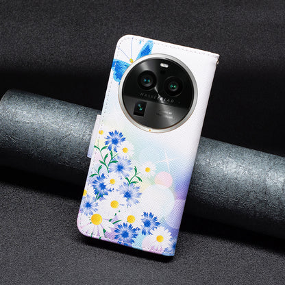 For Oppo Find X6 Pro 5G Pattern Printing PU Leather Wallet Cover Shockproof Stand Phone Case