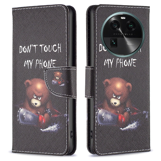 For Oppo Find X6 5G Pattern Printing Full Protection Phone Case PU Leather Wallet Flip Stand Shell