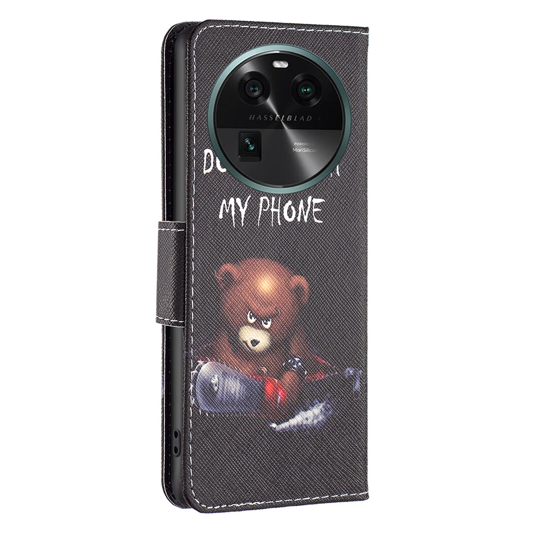 For Oppo Find X6 5G Pattern Printing Full Protection Phone Case PU Leather Wallet Flip Stand Shell