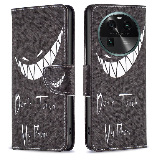 For Oppo Find X6 5G Pattern Printing Full Protection Phone Case PU Leather Wallet Flip Stand Shell