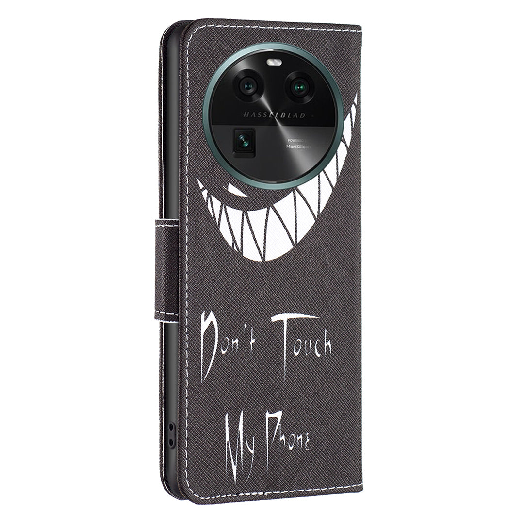 For Oppo Find X6 5G Pattern Printing Full Protection Phone Case PU Leather Wallet Flip Stand Shell