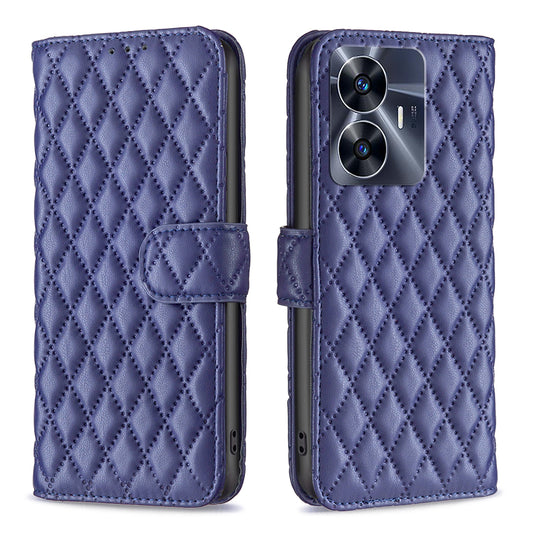 BINFEN COLOR BF Style-14 for Realme C55 Phone Stand Case Wallet PU Leather Phone Cover