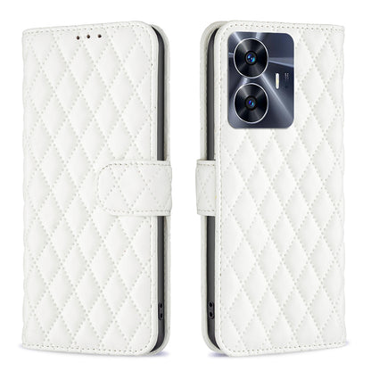 BINFEN COLOR BF Style-14 for Realme C55 Phone Stand Case Wallet PU Leather Phone Cover