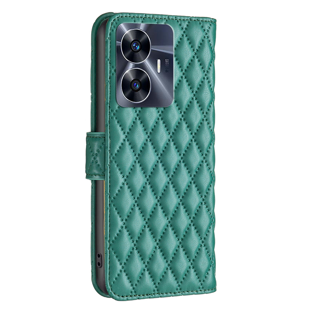 BINFEN COLOR BF Style-14 for Realme C55 Phone Stand Case Wallet PU Leather Phone Cover