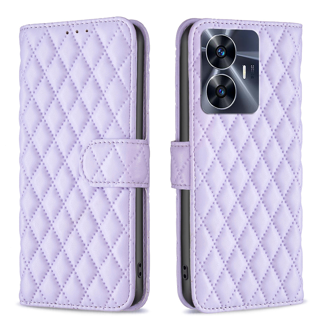 BINFEN COLOR BF Style-14 for Realme C55 Phone Stand Case Wallet PU Leather Phone Cover