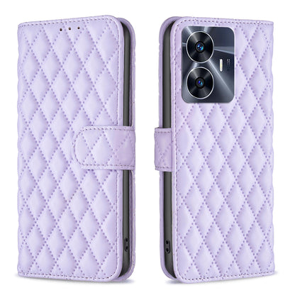 BINFEN COLOR BF Style-14 for Realme C55 Phone Stand Case Wallet PU Leather Phone Cover