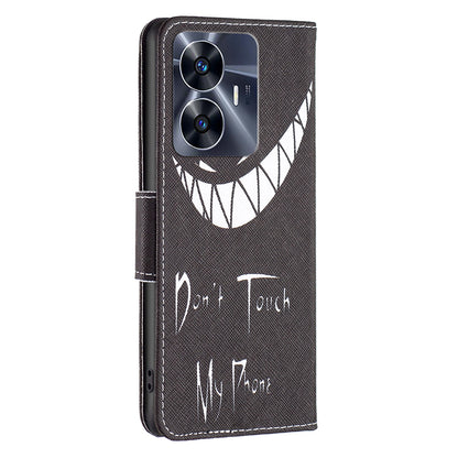 For Realme C55 Pattern Printing Phone Case Full Protection PU Leather Wallet Shell with Stand