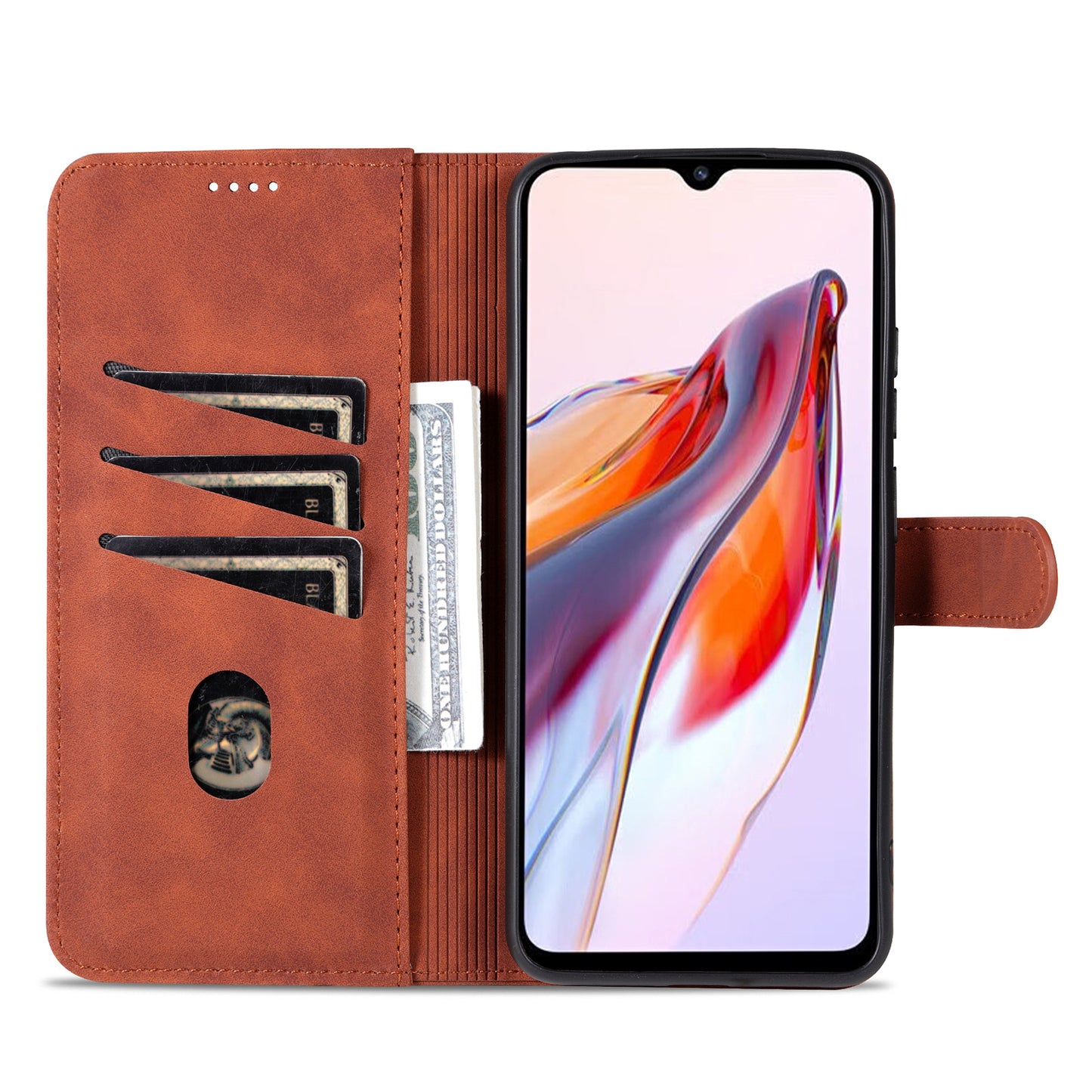 AZNS For Xiaomi Poco C55 4G / Redmi 11A 4G / Redmi 12C 4G Leather Phone Cover Stand Wallet Case