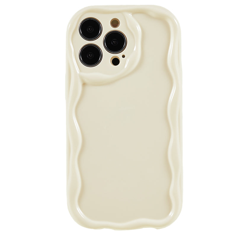 For iPhone 13 Pro 6.1 inch Glossy Wave Design Soft TPU Cover Drop-proof Phone Case