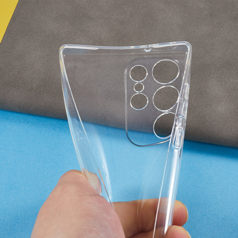 For Samsung Galaxy S23 Ultra 1.5mm Thicken Phone Case Clear Soft TPU Drop-proof Cover
