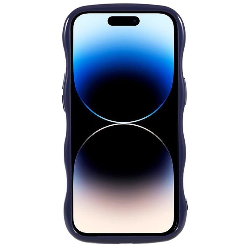 Wavy Edge Phone Case for iPhone 14 Pro , Flexible TPU Anti-drop Phone Cover
