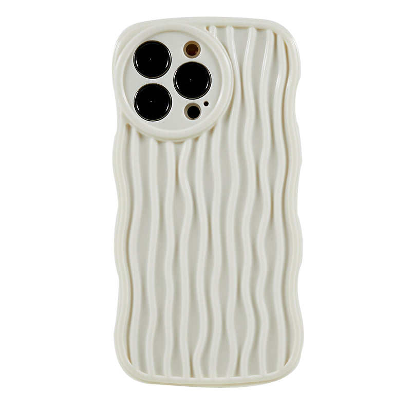 Wavy Edge Phone Case for iPhone 14 Pro , Flexible TPU Anti-drop Phone Cover