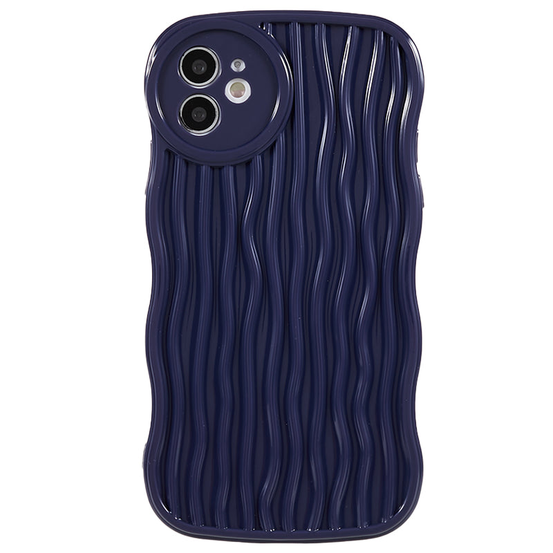For iPhone 12 6.1 inch Anti-Fall Soft TPU Phone Case Wavy Edge Protective Cover