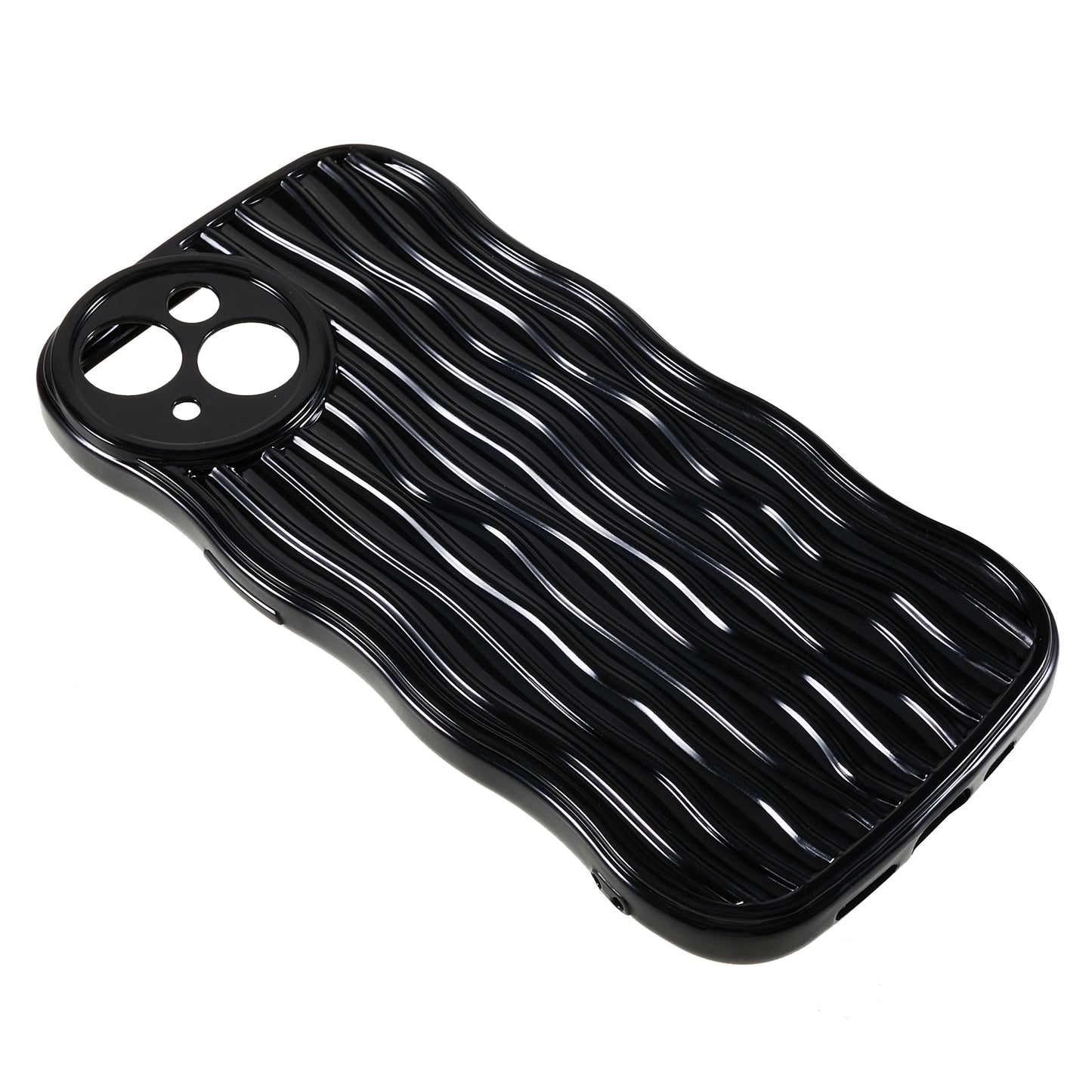 Phone Case for iPhone 14 Plus Anti-Fall Soft TPU Protective Cover Wavy Edge Phone Shell