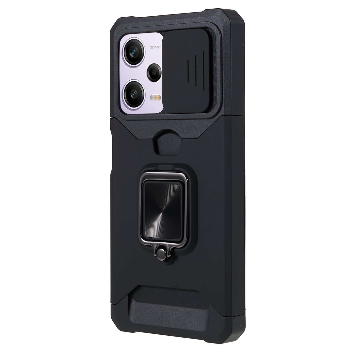 PC+TPU Phone Case for Xiaomi Redmi Note 12 Pro 5G / Note 12 Pro Speed 5G / Poco X5 Pro 5G , Lens Protection Kickstand Back Cover with Card Holder