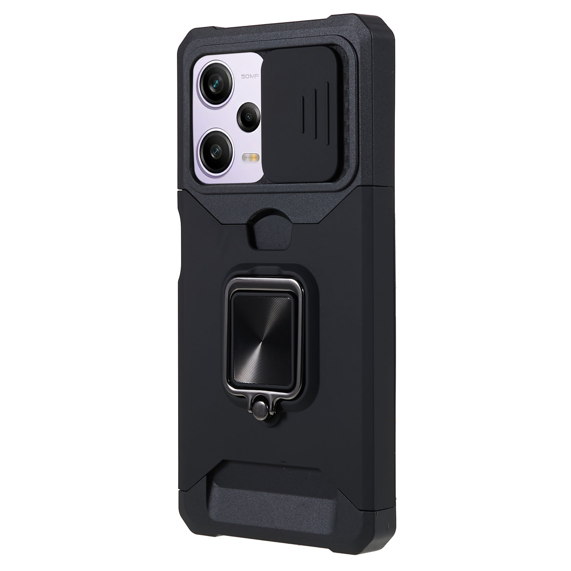PC+TPU Phone Case for Xiaomi Redmi Note 12 Pro 5G / Note 12 Pro Speed 5G / Poco X5 Pro 5G , Lens Protection Kickstand Back Cover with Card Holder
