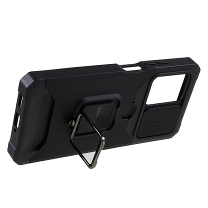 PC+TPU Phone Case for Xiaomi Redmi Note 12 Pro 5G / Note 12 Pro Speed 5G / Poco X5 Pro 5G , Lens Protection Kickstand Back Cover with Card Holder