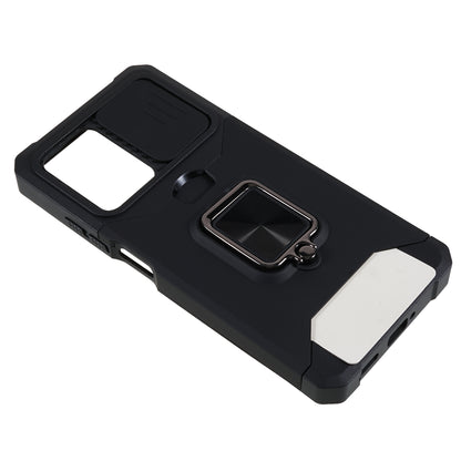 PC+TPU Phone Case for Xiaomi Redmi Note 12 Pro 5G / Note 12 Pro Speed 5G / Poco X5 Pro 5G , Lens Protection Kickstand Back Cover with Card Holder
