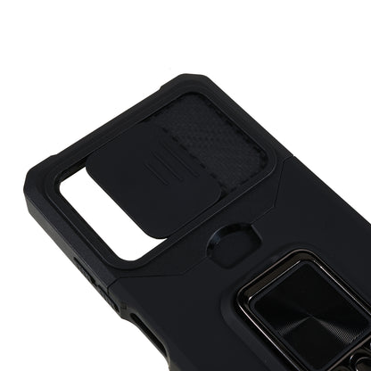 PC+TPU Phone Case for Xiaomi Redmi Note 12 Pro 5G / Note 12 Pro Speed 5G / Poco X5 Pro 5G , Lens Protection Kickstand Back Cover with Card Holder
