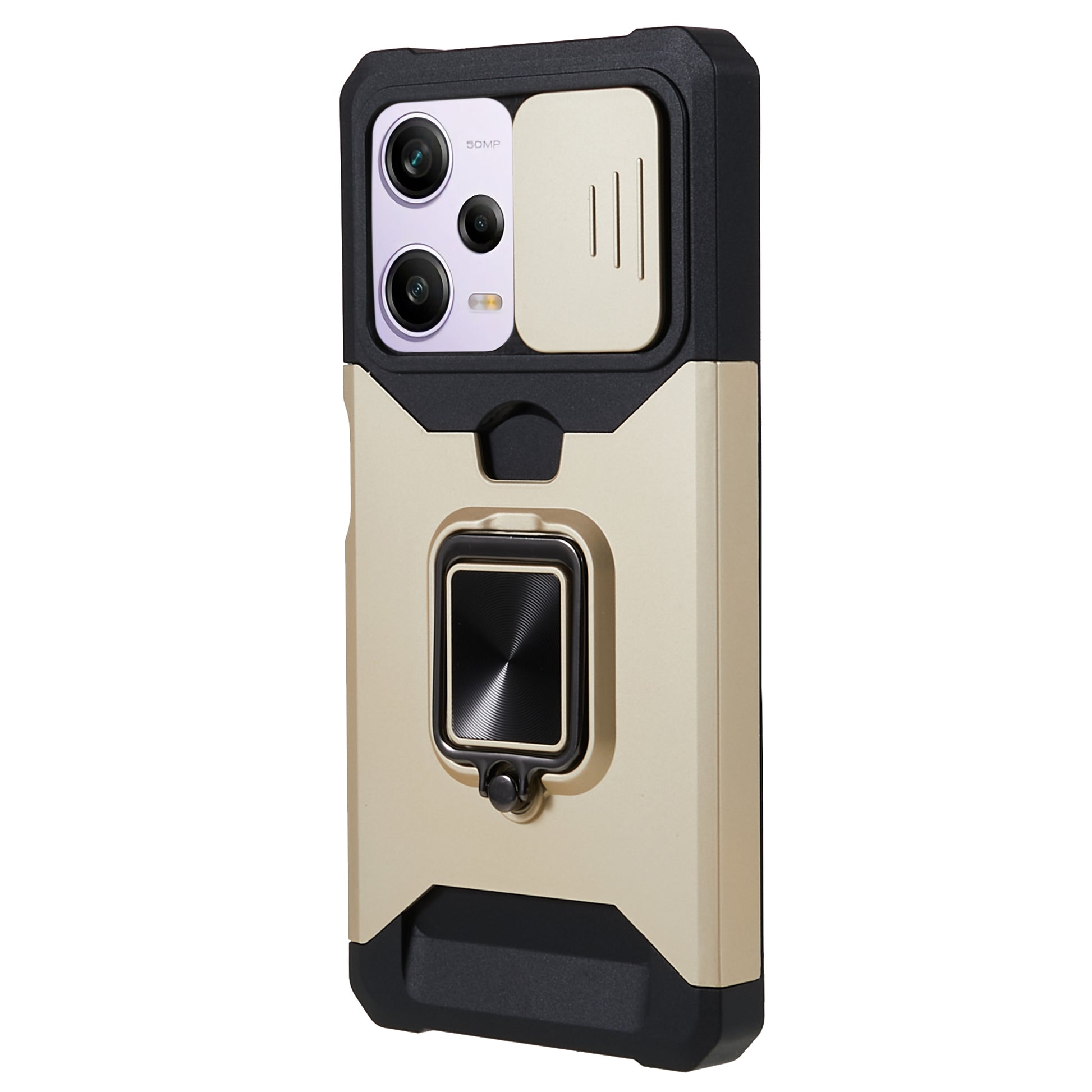 PC+TPU Phone Case for Xiaomi Redmi Note 12 Pro 5G / Note 12 Pro Speed 5G / Poco X5 Pro 5G , Lens Protection Kickstand Back Cover with Card Holder