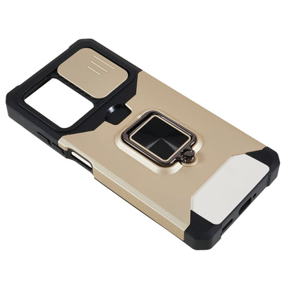 PC+TPU Phone Case for Xiaomi Redmi Note 12 Pro 5G / Note 12 Pro Speed 5G / Poco X5 Pro 5G , Lens Protection Kickstand Back Cover with Card Holder