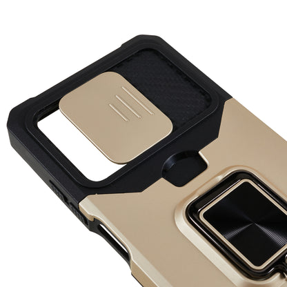PC+TPU Phone Case for Xiaomi Redmi Note 12 Pro 5G / Note 12 Pro Speed 5G / Poco X5 Pro 5G , Lens Protection Kickstand Back Cover with Card Holder