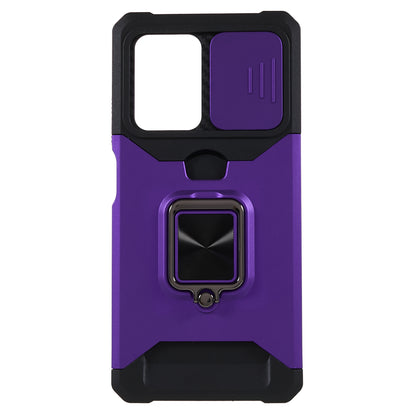 PC+TPU Phone Case for Xiaomi Redmi Note 12 Pro 5G / Note 12 Pro Speed 5G / Poco X5 Pro 5G , Lens Protection Kickstand Back Cover with Card Holder