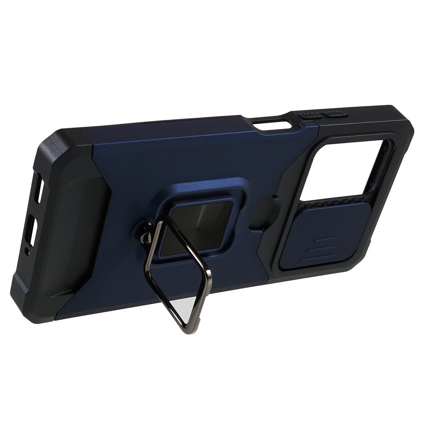 PC+TPU Phone Case for Xiaomi Redmi Note 12 Pro 5G / Note 12 Pro Speed 5G / Poco X5 Pro 5G , Lens Protection Kickstand Back Cover with Card Holder