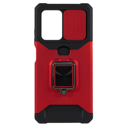 PC+TPU Phone Case for Xiaomi Redmi Note 12 Pro 5G / Note 12 Pro Speed 5G / Poco X5 Pro 5G , Lens Protection Kickstand Back Cover with Card Holder