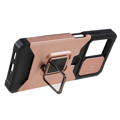 PC+TPU Phone Case for Xiaomi Redmi Note 12 Pro 5G / Note 12 Pro Speed 5G / Poco X5 Pro 5G , Lens Protection Kickstand Back Cover with Card Holder