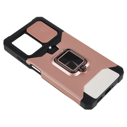 PC+TPU Phone Case for Xiaomi Redmi Note 12 Pro 5G / Note 12 Pro Speed 5G / Poco X5 Pro 5G , Lens Protection Kickstand Back Cover with Card Holder