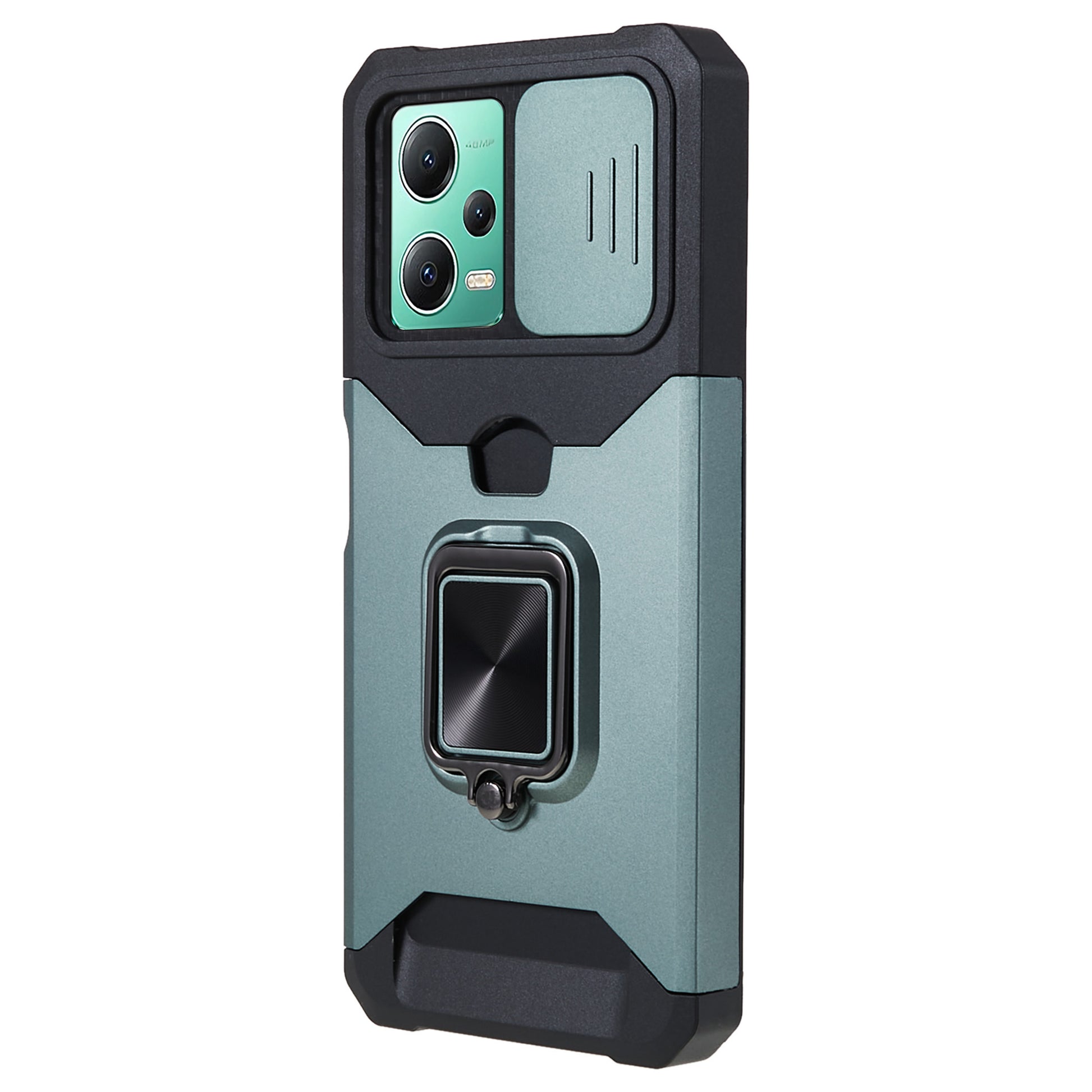Kickstand Phone Case for Xiaomi Redmi Note 12 5G (China) / (India) / (Global) / Poco X5 5G , PC+TPU Card Holder Phone Cover with Slide Camera Lid