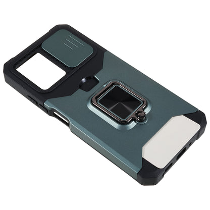 Kickstand Phone Case for Xiaomi Redmi Note 12 5G (China) / (India) / (Global) / Poco X5 5G , PC+TPU Card Holder Phone Cover with Slide Camera Lid